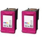 LOT DE 2 CARTOUCHES GÉNÉRIQUE HP300 XL COULEUR GRANDE CAPACITÉ