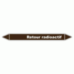 LOT DE 3 - MARQUEUR TUYAUTERIE - RETOUR RADIOACTIF - VINYLE LAMINÉ 355 X 37 MM