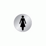 PLAQUE SIGNALÉTIQUE EN ALUMINIUM BROSSÉ ''TOILETTE FEMME'' D.75MM - NOVAP - 4383033