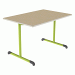 TABLE BANDANA 120X80 T6 DL STR POLY. HÊTRE MIEL BEIG/VERT AC - MOBIDECOR
