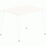 TABLE RÉUNION LORI 100 X 70 CM PLATEAU SABLE PIED BLANC - MBA