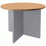 TABLE RONDE ACTUAL - L. 100 X 100 CM - PLATEAU HETRE- PIETEMENT TULIPE ALUMINIUM