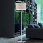 ARTEMPO ITALIA LAMPE SUR PIED MORFEO ABAT-JOUR TEXTILE CRÈME