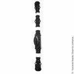 FAUSSE CRÉMONE DÉCORATIVE RY59D POUR TRINGLE 1/2 RONDE 16X8 MM - NOIRE - BOUTON CONFORT JARDINIER MASSARD