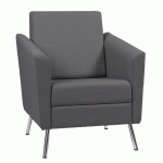 FAUTEUIL WIND PIEDS MÉTAL DOSSIER HAUT ENDUIT PVC M2 BRUN - GGI