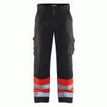 PANTALON HAUTE VISIBILITÉ NOIR/ROUGE FLUORESCENT TAILLE 42 - BLAKLADER