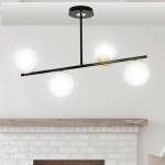 EMIBIG LIGHTING PLAFONNIER KIBA NOIR/DORÉ À QUATRE LAMPES