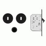 POIGNÉES CUVETTES POUR PORTE À GALANDAGE -RONDES -CLÉ L -SÉRIE EPD3 BB -NOIR KARCHER DESIGN