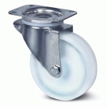 ROULETTE PIVOTANTE INOX - ROUE POLYAMIDE - À PLATINE - Ø 100 MM - ALPHA TENTE