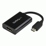STARTECH.COM USB C TO HDMI 2.0 ADAPTER WITH POWER DELIVERY, 4K 60HZ USB TYPE-C TO HDMI DISPLAY/MONITOR VIDEO CONVERTER, 60W PD PASS-THROUGH CHARGING PORT, THUNDERBOLT 3 COMPATIBLE, BLACK - USB-C DISPLAY ADAPTER (CDP2HDUCP) - ADAPTATEUR VIDÉO - HDMI / USB