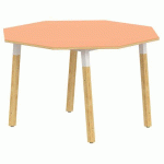 TABLE 4 PIEDS MÉTAL/BOIS OCTO Ø120 T2 STRAT ABS ORANGE/ALU