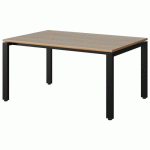 TABLE MALIBU 120X80 T3 SOUDÉ STR ALAISÉ CHÊNE 1146/NOIR 9005