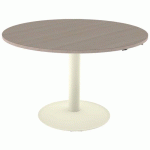 TABLE MANO RÉG. Ø120 STR ALAISÉ CHÊNE H. CAPPUCCI/BEIGE 1013 - MOBIDECOR