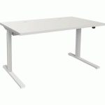 ADEMA+ BUREAU RÉG. ÉLECT. 140X80CM PLAT. BLANC PIET. BLANC - CLEN
