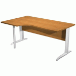 BUREAU 90° GAUCHE PIEDS L MÉTAL FAST 160CM AULNE BLANC