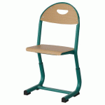 CHAISE MALIBU AST RÉG. T1/T3 ASS/DOS HÊTRE - ACIER BLEU 5018 - MANUTAN EXPERT