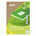 ETIQUETTE ADRESSE JET D'ENCRE ET LASER RECYCLÉE 70 X 35 MM AGIPA 101186 BLANCHE - BOÎTE DE 2400