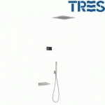 KIT DE BAIGNOIRE THERMOSTATIQUE ÉLECTRONIQUE ET ENCASTRÉ SHOWER TECHNOLOGY ACIER - TRES 09288315AC