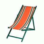 LOT DE 2 CHILIENNES XL PLIANTES - 100 % COTON - BOIS VERT HÊTRE - MAULEON ORANGE AVRIL PARIS