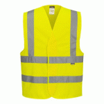 LOT DE 8 - PORTWEST C470 GILET HAUTE-VISIBILITÉ BAUDRIER DOUBLE CEINTURE JAUNE - TAILLE 4X/5X