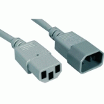 RALLONGE D'ALIMENTATION C14 / C13 GRISE - 18 M - CUC