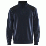 SWEAT COL CAMIONNEUR BICOLORE MARINE FONCÉ/NOIR TAILLE L - BLAKLADER