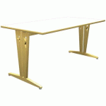 TABLE IRISS 160 X 80 CM DL - STRATIFIÉ BLANC/HÊTRE NATUREL
