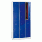 VESTIAIRE MULTICASES/PIEDS L=300/3 COLONNES 5 CASES/ BLEU - MANUTAN COLLECTIVITÉS