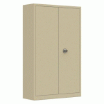 ARMOIRE MÉTAL PORTES BATTANTES MONOBLOC METY GRANDE PROFONDEUR H 198 X L 120 X P 60 CM BEIGE