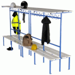 BANC VESTIAIRE LATTES PVC DF + PORTE SACS 1 M 7016 ANTHRACITE - MANUTAN COLLECTIVITÉS