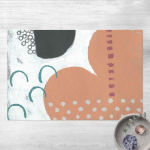 MICASIA - TAPIS EN VINYLE - CARNIVAL OF SHAPES IN SALMON III - PAYSAGE 2:3 DIMENSION HXL: 80CM X 120CM