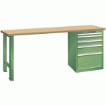 ÉTABLIS VERT 2000X800X850 CAP. 1000KG ET 5 TIR. 75KG - LISTA