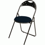LOT 4 CHAISES PLIANTES FLIPPO DOSSIER MÉTAL ASSISE GARNIE TISSU ENDUIT PVC M2