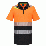 LOT DE 2 - PORTWEST DX435 DX4 POLO HV CLASSE 1 ORANGE/NOIR - TAILLE 6XL
