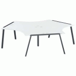 PACK 3 POSTES SYMÉTRIQUES 120 GARY PIED ANTHRACITE PLATEAU BLANC - MBA