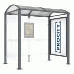 ABRI BUS VOÛTE 2.50 M VITRINE 1 BARDAGE LATÉRAL GRIS PROCITY - PROCITY