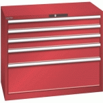 ARMOIRE 5 TIROIRS 1023X572X850MM-CAPACITÉ 200KG-ROUGE - LISTA