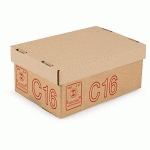 CAISSE CARTON GALIA BRUNE SIMPLE CANNELURE RENFORCÉE 30X20X12,5 CM