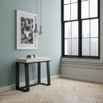 CONSOLE EXTENSIBLE 90X40/288 CM ASIA FRÊNE BLANC STRUCTURE ANTHRACITE