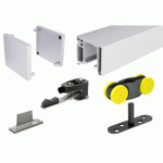 KIT COMPLET-PORTE COULISSANTE BOIS-80 KG-SAF SLIM -1.95M 2AMOR 21/60 MANTION