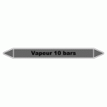 LOT DE 5 - MARQUEUR TUYAUTERIE - VAPEUR 10 BARS - VINYLE LAMINÉ - NFX 08-105 450 X 52 MM