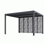 PERGOLA BIOCLIMATIQUE AVEC VENTELLES ET 5 PANNEAUX MOUCHARABIEH - 3,60X3,00 M - 10,80 M2 HABRITA