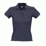 POLO PERSONNALISABLE FEMME EN COTON MAILLE PIQUÉE 210 MARINE