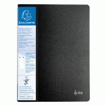 PROTÈGE-DOCUMENTS EN POLYPROPYLÈNE RIGIDE AVEC PORTE ÉTIQUETTE 3 FACES UP LINE OPAQUE 160 VUES - A4 - NOIR - LOT DE 8