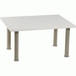 TABLE BASSE COSY 80X60 PIET. GRIS/ALU PLATEAU BLANC - SIMMOB
