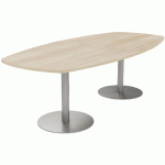 TABLE CONFÉRENCE ELGA PIED PLATINE 240X113 CM PLATEAU MÉLAMINÉ ACACIA/ALU - MANUTAN COLLECTIVITÉS