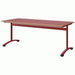 TABLE MALIBU 180X80 T5 DL STRA ALAISÉ ROUGE U321/ROUGE 3020