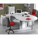 BUREAU ASYMÉTRIQUE PIED PANNEAU À GAUCHE 160 HÊTRE/ANTHRACITE - MANUTAN COLLECTIVITÉS