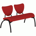 CHAUFFEUSE AINHOA 2 PLACES PIÈTEMENT NOIR TISSU COLORIS ROUGE - MANUTAN COLLECTIVITÉS