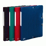 LOT DE 12 - CHEMISE BOX PLASTIQUE OXFORD 24 X 32 CM DOS 2,5 CM COULEURS CLASSIQUES ASSORTIES